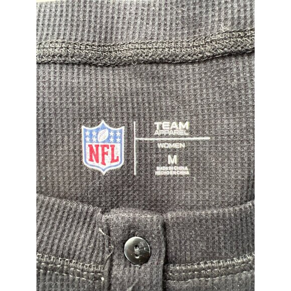 NFL Long Sleeve Waffle Knit Tee Womens M Panthers Gray Cotton Blend College NEW - Picture 5 of 8